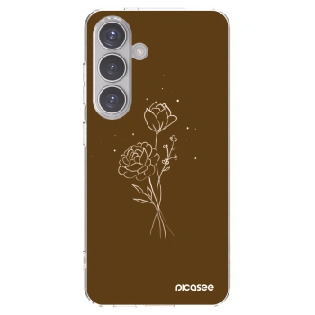 Picasee διαφανής θήκη σιλικόνης Samsung Galaxy S24 S921B 5G - Brown flowers