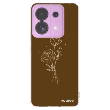 Picasee διαφανής θήκη σιλικόνης Xiaomi Redmi Note 13 Pro 5G - Brown flowers
