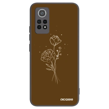 Picasee Μαύρη θήκη σιλικόνης για Xiaomi Redmi Note 12 Pro 4G - Brown flowers