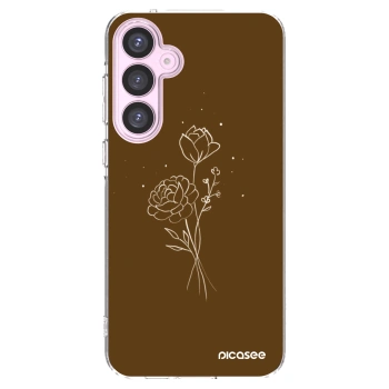 Picasee διαφανής θήκη σιλικόνης Samsung Galaxy A55 5G A556B - Brown flowers