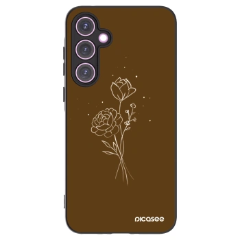 Picasee Μαύρη θήκη σιλικόνης για Samsung Galaxy A35 5G A356B - Brown flowers
