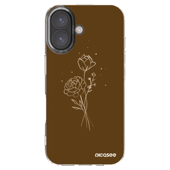 Picasee διαφανής θήκη σιλικόνης Apple iPhone 16 - Brown flowers