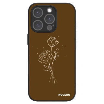 Picasee ULTIMATE CASE MagSafe pro Apple iPhone 16 Pro - Brown flowers