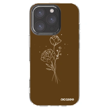 Picasee διαφανής θήκη σιλικόνης Apple iPhone 16 Pro - Brown flowers