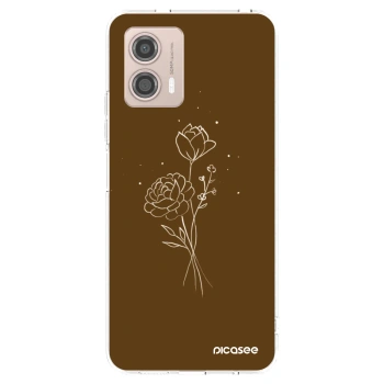 Picasee διαφανής θήκη σιλικόνης Motorola Moto G53 5G - Brown flowers