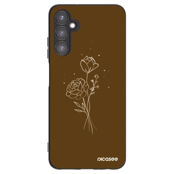 Picasee Μαύρη θήκη σιλικόνης για Samsung Galaxy A05s A057G - Brown flowers