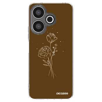 Picasee διαφανής θήκη σιλικόνης Xiaomi Redmi 13 4G - Brown flowers