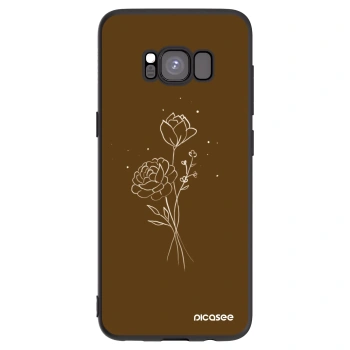 Picasee Μαύρη θήκη σιλικόνης για Samsung Galaxy S8 G950F - Brown flowers