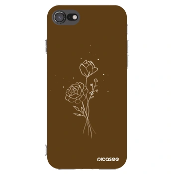 Picasee διαφανής θήκη σιλικόνης Apple iPhone 7 - Brown flowers