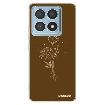 Picasee διαφανής θήκη σιλικόνης Xiaomi 14T Pro - Brown flowers