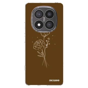 Picasee διαφανής θήκη σιλικόνης Xiaomi Redmi Note 14 Pro+ 5G - Brown flowers