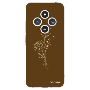 Picasee διαφανής θήκη σιλικόνης Xiaomi Redmi 14C - Brown flowers