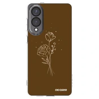 Picasee διαφανής θήκη σιλικόνης Samsung Galaxy S25 Edge 5G - Brown flowers
