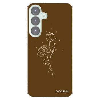 Picasee διαφανής θήκη σιλικόνης Samsung Galaxy S25+ 5G - Brown flowers