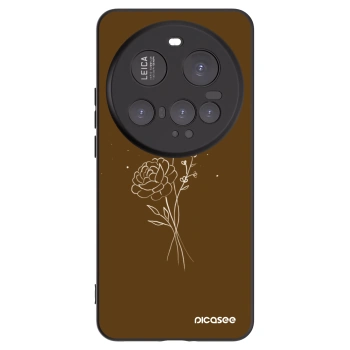 Picasee Μαύρη θήκη σιλικόνης για Xiaomi 15 Ultra - Brown flowers