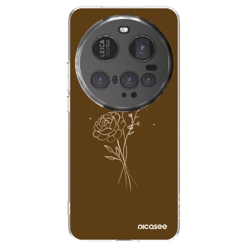 Picasee διαφανής θήκη σιλικόνης Xiaomi 15 Ultra - Brown flowers