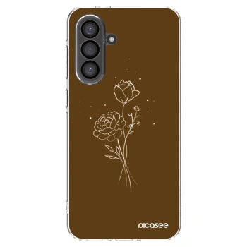 Picasee διαφανής θήκη σιλικόνης Samsung Galaxy A56 5G A566B - Brown flowers