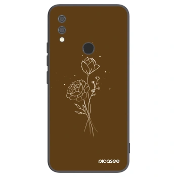 Picasee Μαύρη θήκη σιλικόνης για Xiaomi Redmi Note 7 - Brown flowers