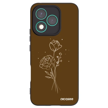 Picasee Μαύρη θήκη σιλικόνης για Honor 400 Lite 5G - Brown flowers
