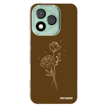 Picasee διαφανής θήκη σιλικόνης Honor 400 Lite 5G - Brown flowers