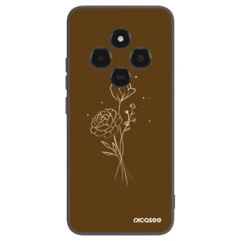 Picasee Μαύρη θήκη σιλικόνης για Xiaomi Poco C75 - Brown flowers