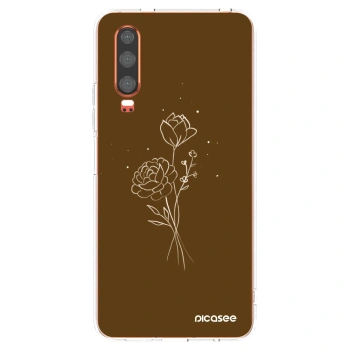 Picasee διαφανής θήκη σιλικόνης Huawei P30 - Brown flowers