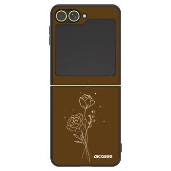 Θήκη για Samsung Galaxy Z Flip5 5G - Brown flowers
