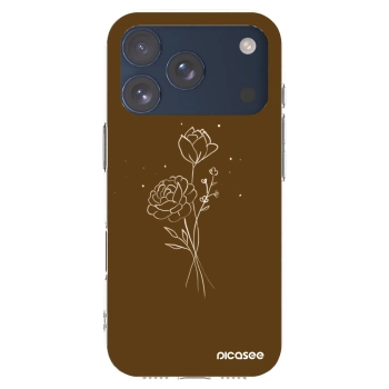 Picasee διαφανής θήκη σιλικόνης Apple iPhone 17 Pro - Brown flowers