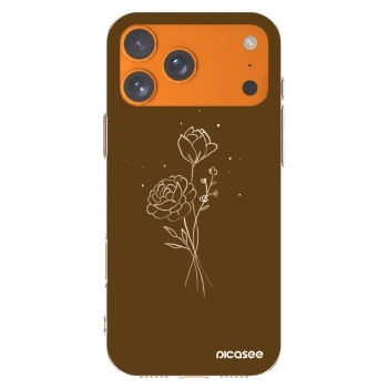 Picasee διαφανής θήκη σιλικόνης Apple iPhone 17 Pro Max - Brown flowers