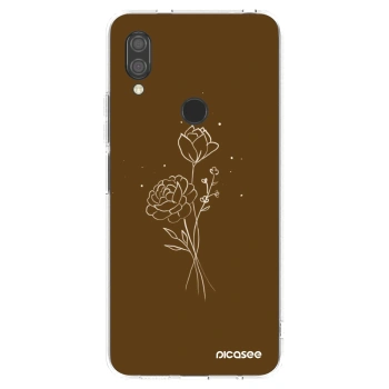 Picasee διαφανής θήκη σιλικόνης Xiaomi Redmi 7 - Brown flowers