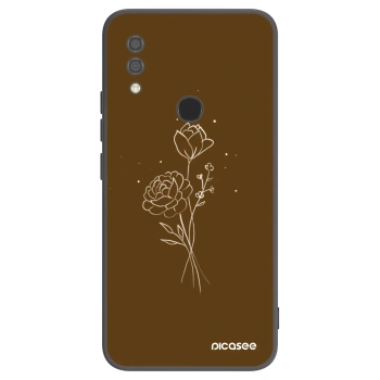 Picasee Μαύρη θήκη σιλικόνης για Xiaomi Redmi 7 - Brown flowers
