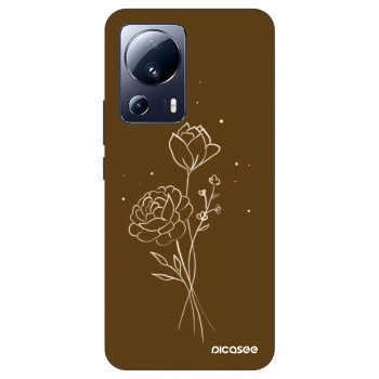 Θήκη για Xiaomi 13 Lite - Brown flowers