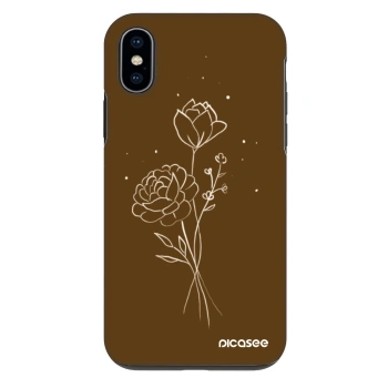 Θήκη για Apple iPhone X/XS - Brown flowers
