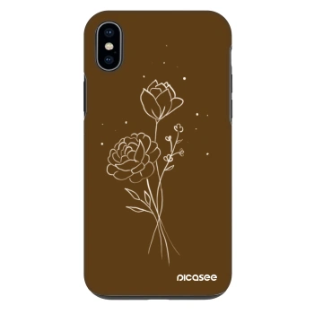 Θήκη για Apple iPhone XS Max - Brown flowers