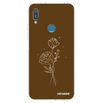 Picasee διαφανής θήκη σιλικόνης Huawei Y6 2019 - Brown flowers
