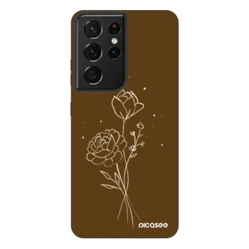 Picasee Fashion Case για Samsung Galaxy S21 Ultra 5G G998B - Brown flowers