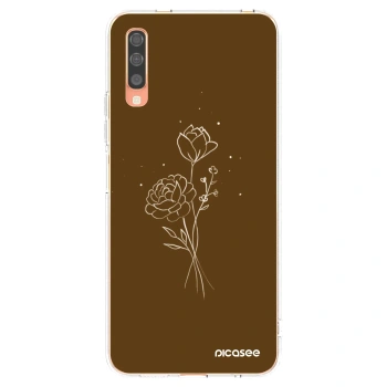 Picasee διαφανής θήκη σιλικόνης Samsung Galaxy A70 A705F - Brown flowers