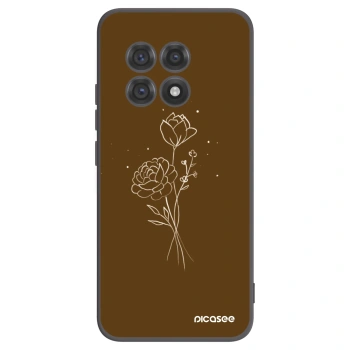 Picasee Μαύρη θήκη σιλικόνης για OnePlus 13R 5G - Brown flowers
