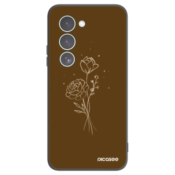 Picasee Μαύρη θήκη σιλικόνης για Xiaomi Redmi 15 5G - Brown flowers