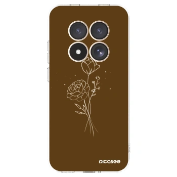Picasee διαφανής θήκη σιλικόνης Xiaomi Redmi Note 15 Pro 4G - Brown flowers