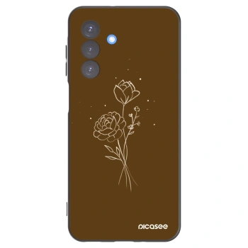 Picasee Μαύρη θήκη σιλικόνης για Samsung Galaxy A17 5G - Brown flowers