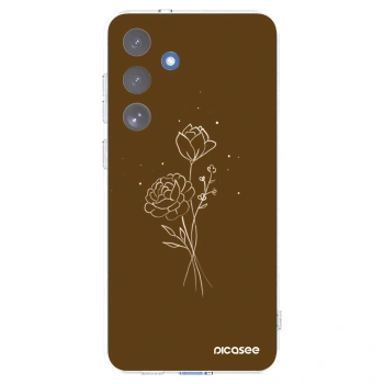 Picasee διαφανής θήκη σιλικόνης Samsung Galaxy S25 FE 5G - Brown flowers
