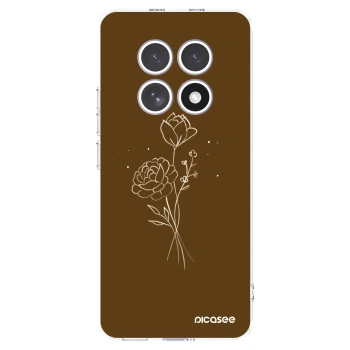 Picasee διαφανής θήκη σιλικόνης Xiaomi Redmi Note 15 - Brown flowers