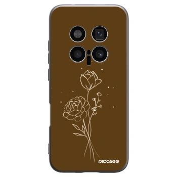Picasee Μαύρη θήκη σιλικόνης για Honor Magic8 Pro 5G - Brown flowers