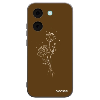 Picasee Μαύρη θήκη σιλικόνης για Xiaomi Poco X8 Pro - Brown flowers