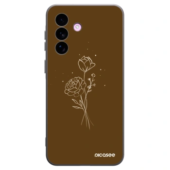 Picasee Μαύρη θήκη σιλικόνης για Samsung Galaxy A57 5G - Brown flowers
