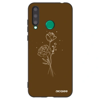 Picasee Μαύρη θήκη σιλικόνης για Honor 20 Lite - Brown flowers