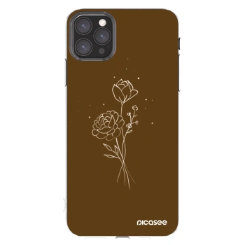 Picasee διαφανής θήκη σιλικόνης Apple iPhone 11 Pro Max - Brown flowers