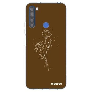 Picasee διαφανής θήκη σιλικόνης Xiaomi Redmi Note 8T - Brown flowers