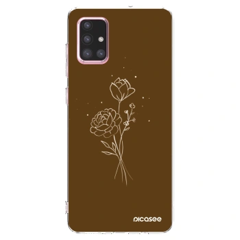 Picasee διαφανής θήκη σιλικόνης Samsung Galaxy A71 A715F - Brown flowers